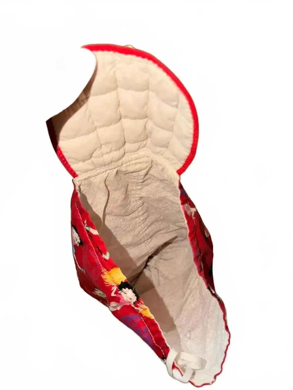 Betty Boop Drawstring Backpack Bag Red Sports Pattern Vintage